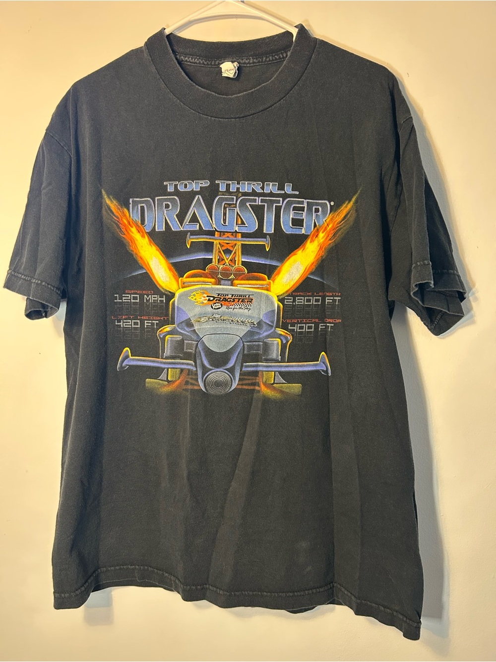 Black Graphic Tee - Top Thrill Dragster